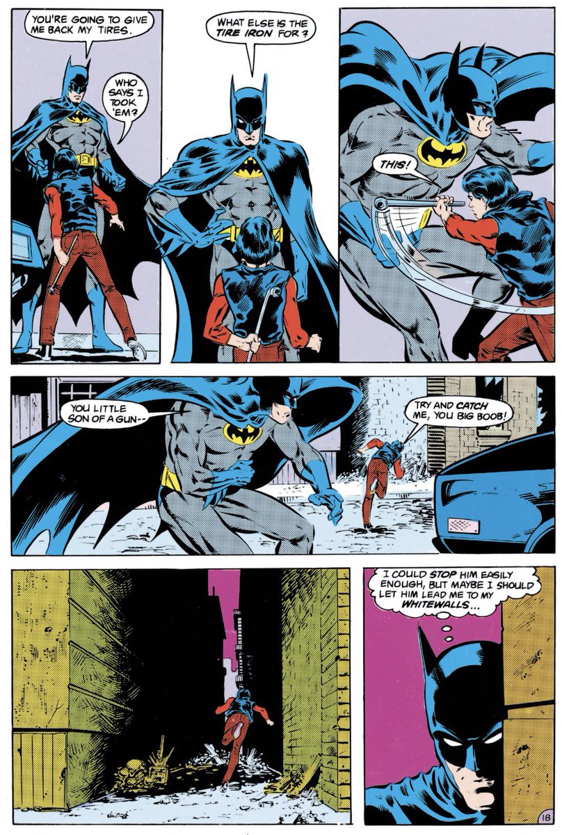 BlueberriChere's tweet photo. Jason’s first meeting with Batman being hitting him in the gut with a tire iron vs with Superman being only able to say “wow!!!” Over and over he’s so star struck https://t.co/JDNqw7CmXd