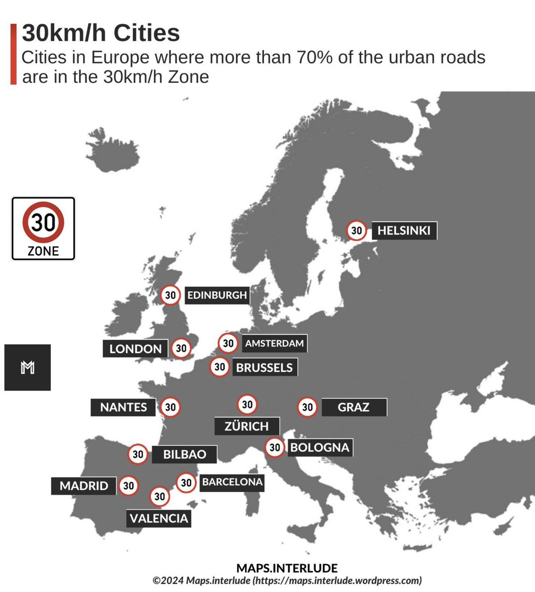 otucis's tweet photo. @Dzindzis2 @krizdabz @Janisj777 Savādi, jo Helsinku pilsēta norāda, ka šobrīd vairāk nekā 70% ielu ir ar 30 km/h ierobežojumu. Tas ir krietni vairāk nekā "tikai centrā pie ostas". Turklāt Helsinku piemērs Rīgai ir tuvāks nekā tevis uzskaitītās pilsētas. https://t.co/lSTkokFbji