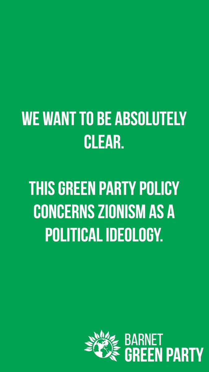 BarnetGreens's tweet photo. Statement on the motion "Zionism is Racism": (1/4)

#Barnet #GreenParty #GreenPartyConference https://t.co/nPHlS1pt6x