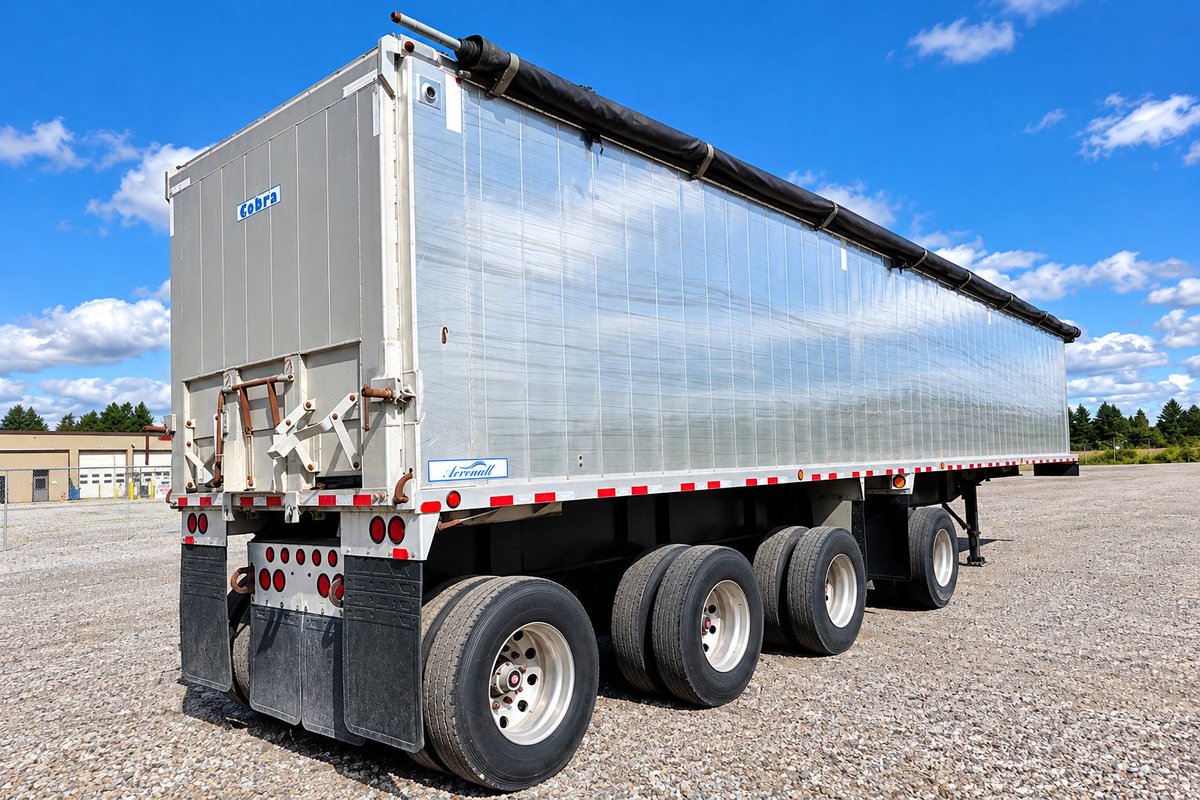 TransitTrailer's tweet photo. 2014 COBRA QUAD AXLE DUMP TRAILER
Looking for a reasonably priced quad axle dump trailer? This 2014 Cobra Quad Axle Dump has just been traded in and is available now.
FEATURES:
✅ Tridem Air Ride Suspension with Steer Lift Axle
✅ Man Door for Easy Access Inside the Box
✅ (3) Grain Doors
✅ Manual Side Roll Tarp
✅ Aluminum Wheels
✅ Steel Frame Recently Painted
A solid used dump trailer with the features you need for grain and bulk hauling.
📞 Call Mike today: 1-877-995-5999
📧 Email: hello@transittrailer.com
🌐 Visit Transit Trailer
Just traded — contact us today for pricing and more information!
#ontag #ontarioag