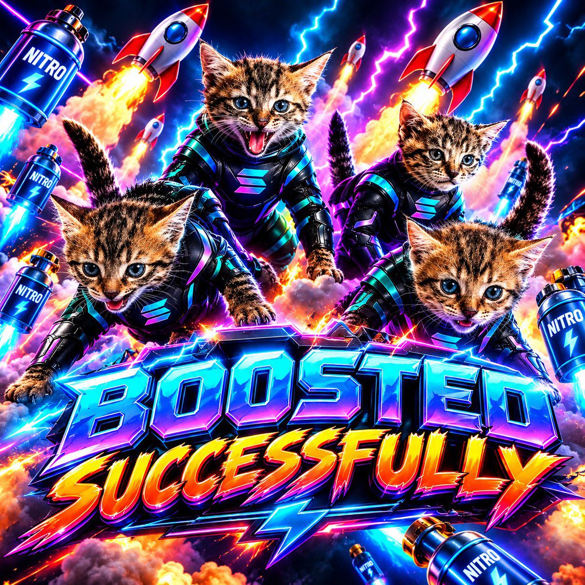 4_CATS_OnSOL's tweet photo. X100 boosts pack is now running for $4CATS 

We are just getting started !!! 

6HD1iyTY4ChvoFEKgQ2tV4rHavrpR1yJw9Kwyqtm7hmC https://t.co/QEuEGftn0y
