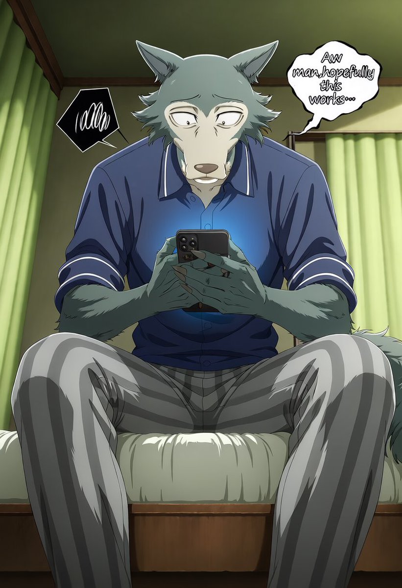 WeirdRatGuy's tweet photo. [🐺💙]

- After being rejected by Juno and that horse bastard, Legoshi DM’s a mysterious number in an attempt to get some cuddles…

…Hopefully he doesn’t die in the proccess~ https://t.co/eecJehaJvO