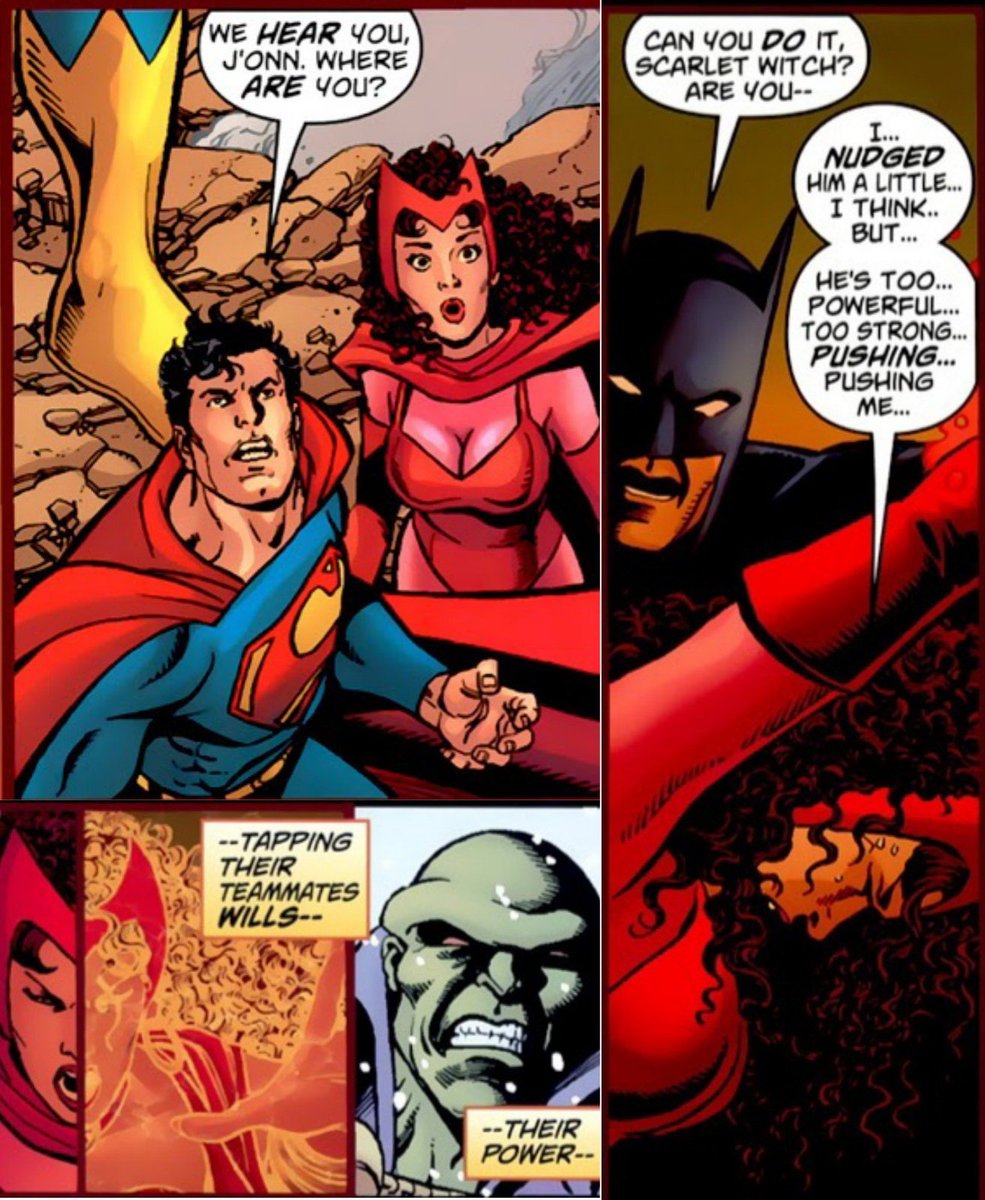 House0fWanda's tweet photo. Wanda's role in the Avengers/JLA crossover event was so good https://t.co/oABBsckpye