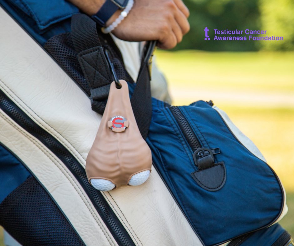 TestesCancer's tweet photo. We’re grateful to @caddysack  for partnering with TCAF! ⛳💜

They’re bringing a little humor to the golf course while helping raise awareness for testicular cancer.

Shop through our special link for 10% off, with $5 from every sale donated to TCAF.

TCAF & @caddysack: https://t.co/4yVi8nfOZT

#testicularcancer