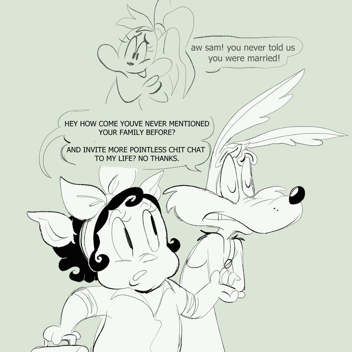 creepfactors's tweet photo. sheepwolf doodles. the crime of bbb is that ralph was never seen despite sam appearing SO heres my fix for that

hes a hobbyist photographer to go with sam being a hair stylist, someone had to take all those pictures after all https://t.co/om2Fc0i1AD