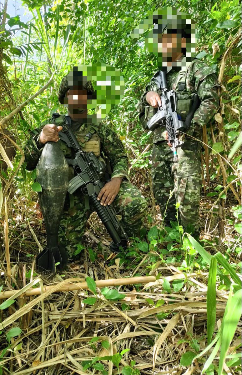 mindefensa's tweet photo. Cien granadas de alto poder del ELN, que sumaban cerca de una tonelada de explosivos, fueron incautadas y destruidas en Sardinata, Norte de Santander. Con la neutralización controlada de este material perteneciente a la estructura narcocriminal ‘Juan Fernando Porras Martínez’, se frustraron ataques inminentes contra la población civil, la infraestructura crítica de la región y la Fuerza Pública.

El hallazgo del arsenal, listo para ser adaptado a drones y rampas artesanales, se logró en la vereda Corinto gracias a una operación conjunta del @COL_EJERCITO, la @FuerzaAereaCol y la @PoliciaColombia.
