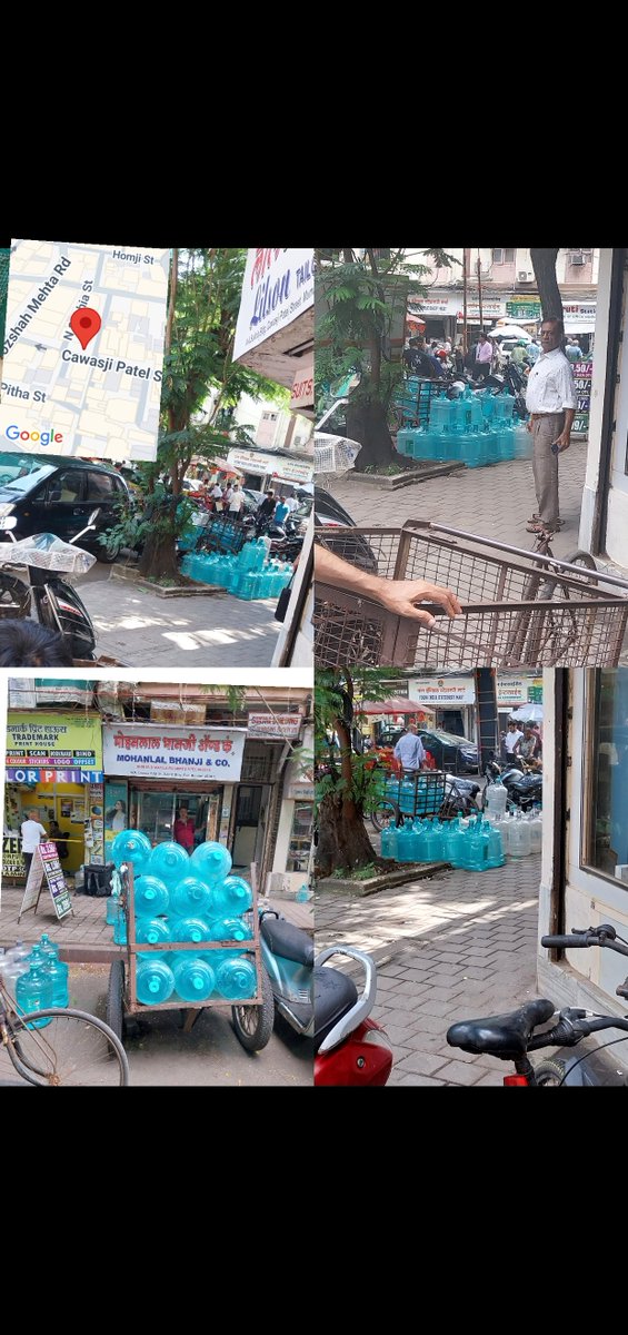 SayyedWarees's tweet photo. ILLIGALY ENCOURAGEMENT ON FOOTPATH&amp;ROAD BY BISLERI WATER 20 LETTER GALLONS DAILY WHICH RESIDANCE ARE GIVING COMPLAINTS DAILY BASIS REGARDING THIS ADD-14 A SUKHIA BUILDING CASWASJI PATEL STREET 400001 PHOTOS ENCLOSED PEDESTRIAN FIRST POLICY
@mybmcWardA @mybmc @AshwiniBhide #update https://t.co/gKrgl45nOs