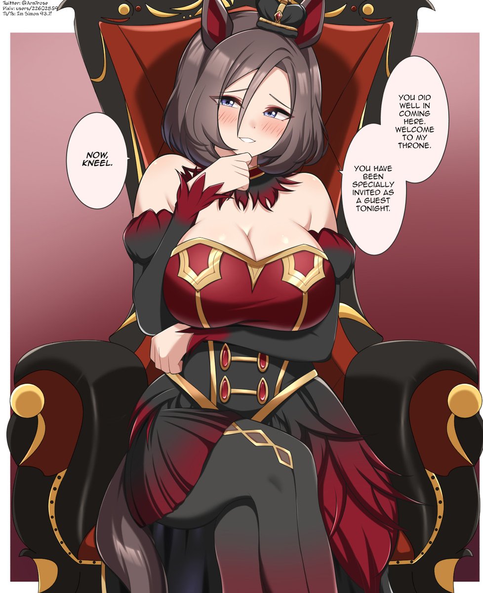 simonrojas937's tweet photo. English Translation 英訳版です。
That new Air Groove appeals to my tastes just way too much!
Yes Ma’am, whatever my Empress ask of me.
By  @Arn7rose
#umamusume #UmaTranslations #ウマ娘 #ウマ娘英訳 https://t.co/FCmmqsRI7Y