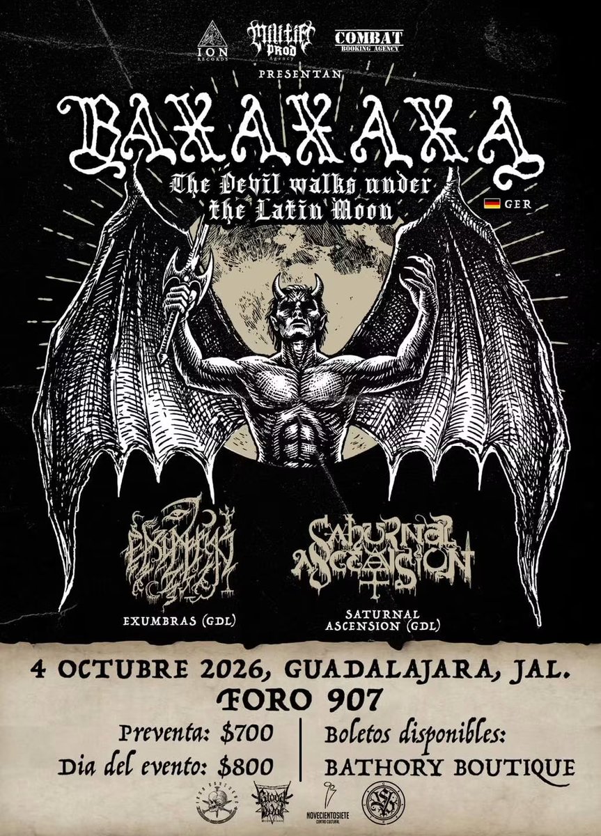 BBeat105's tweet photo. Estos son los shows para hoy, 4 de octubre:
- En el @circovolador, @RATABLANCAOFFIC. @chamucoprods
- En #Guadalajara, #Baxaxaxa, #Exumbras y #SaturnalAscension. #MilitiaProd / #BookingAgency
En cuáles los veremos?
#StayBlast
#BlastBeat105 https://t.co/lU2nUjHL2A