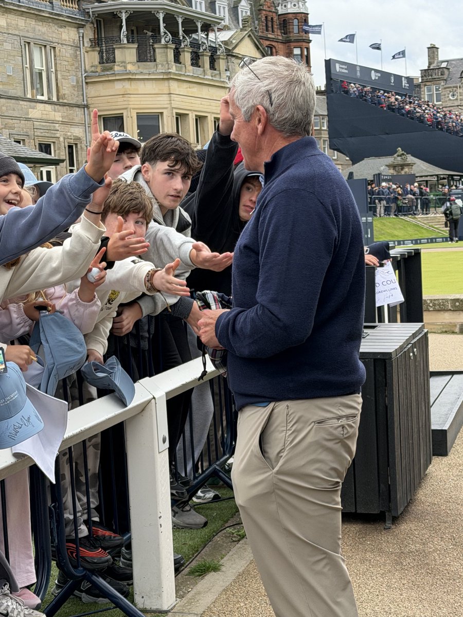 TOURMISS's tweet photo. Scottish kids being spoiled by @PGATour  commissioner Jay Monahan here @dunhilllinks ⛳️⛳️👏soo popular https://t.co/Nh8fcMPi0Y