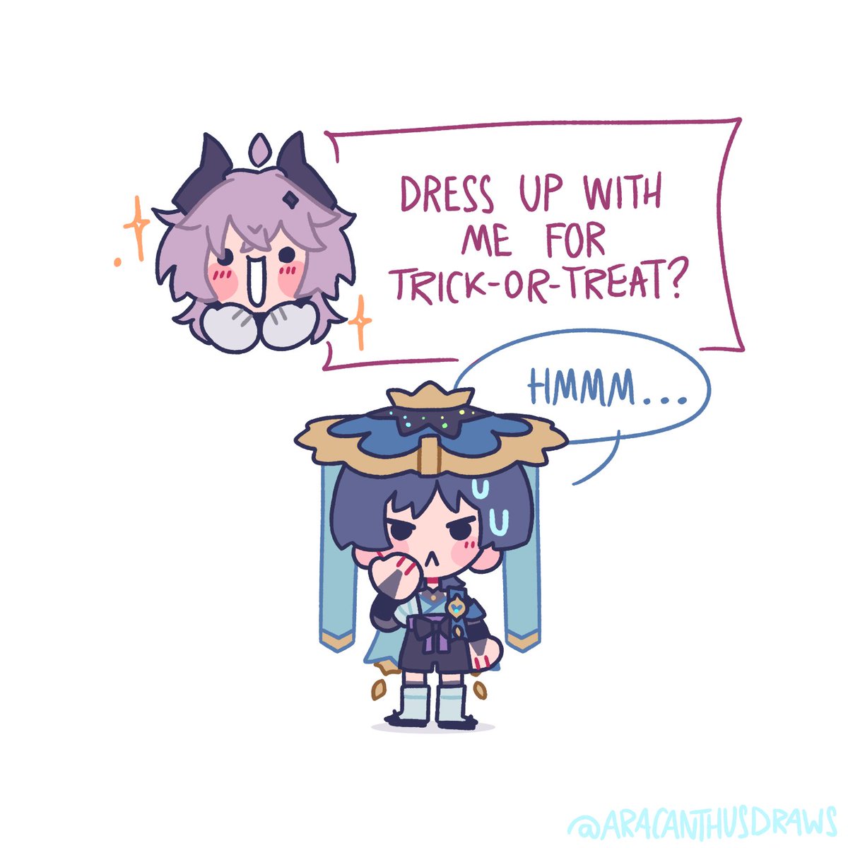 AracanthusDraws's tweet photo. Trick-or-Treat prep for Wanderer and Durin! 

(1/2) https://t.co/tRZCQ4TkfO