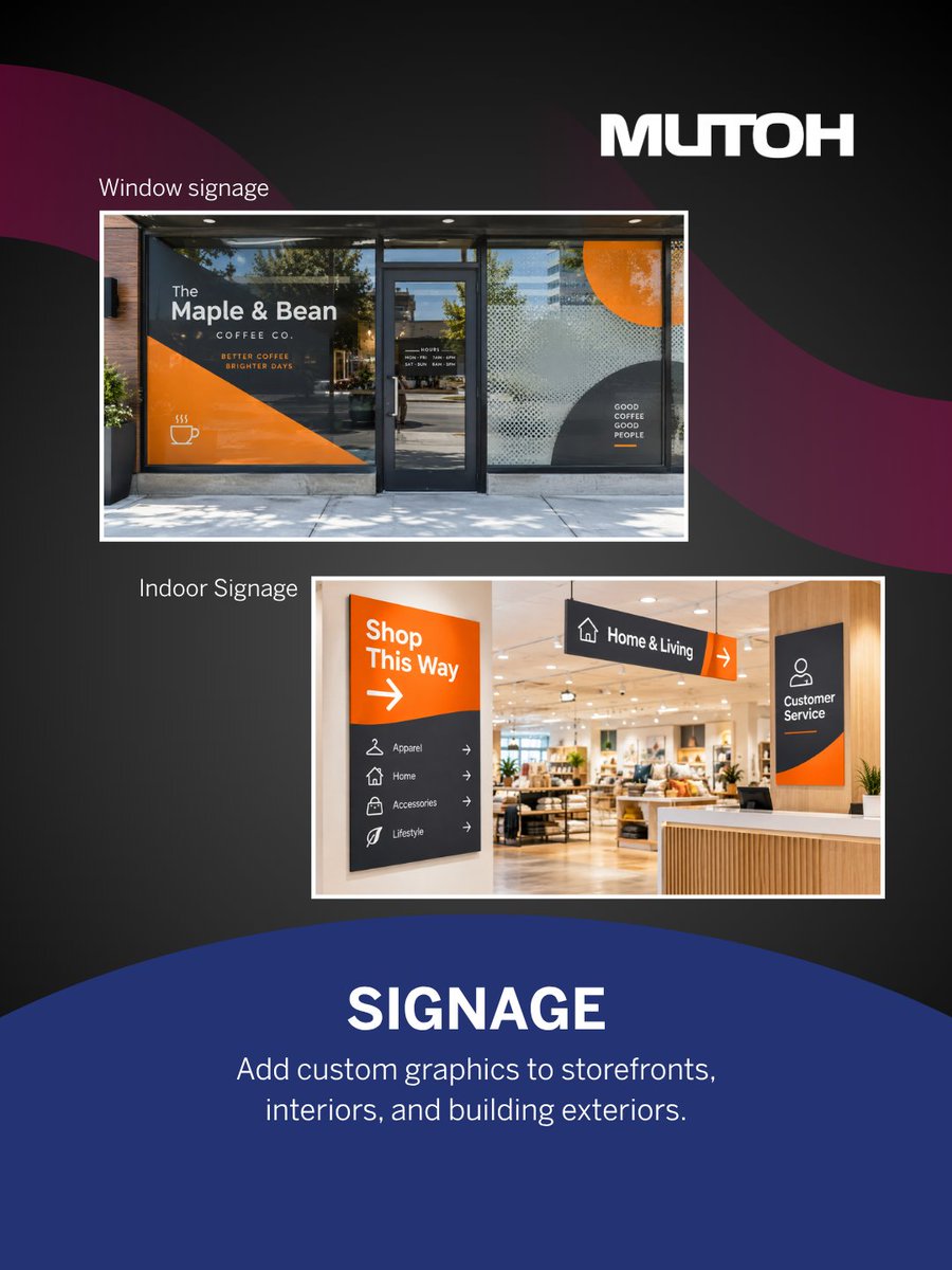 MutohAmerica's tweet photo. The XpertJet 1681SR Pro handles fleet wraps, banners, window graphics, decals and more, powered by 8-color MS41 inks with a dedicated orange channel for deeper reds.
 
→ AccuFine HD Pro: Up to 900 × 1,800 dpi.
→ Front dryer: Up to 20% faster drying.
→ Smart Take-up: Automatic motor stop.

👉 Schedule a demo or find your nearest dealer at https://t.co/SizViHGEv7.
 
#ecosolventprinte #wideformatprinting #largeformat #digitalprinting