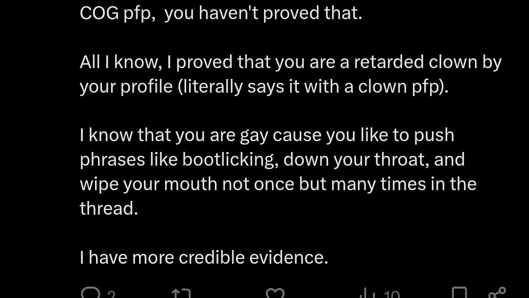 ClownTownCTE's tweet photo. @Toboinetsu @Yourfren14 @xBubbaMattx Read that what're you implying that im gay cause I said "SHIT" went down your throat. You must've been thinking about cock right? Thats my point. So I guess shit and cock are synonymous to you https://t.co/uu6FipuqFr