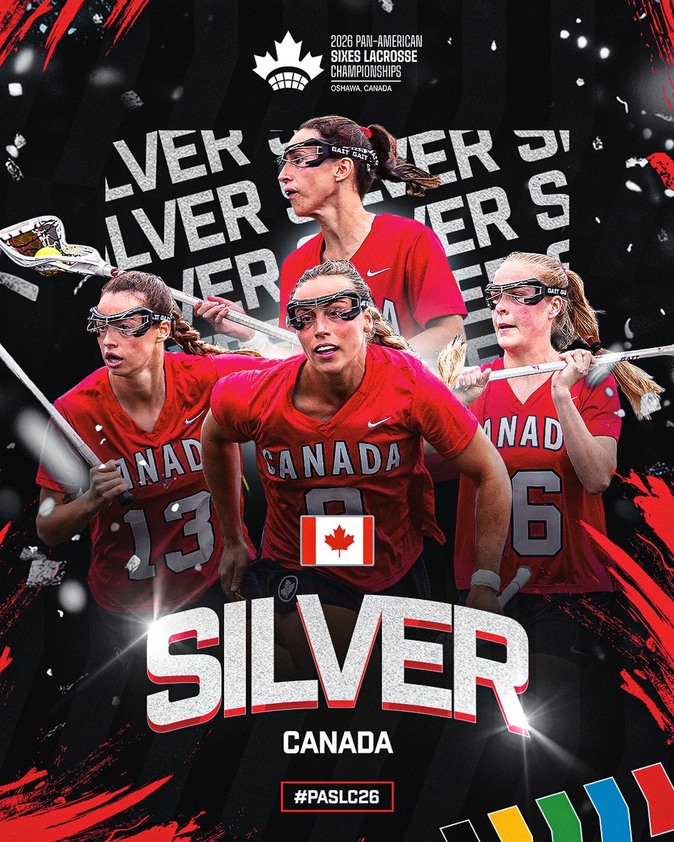 WorldLacrosse's tweet photo. It's Pan-American silver for a gallant Canada who fought to the very end ❤️🥈

#PASLC26 #Lacrosse https://t.co/8NSaaZYg3K