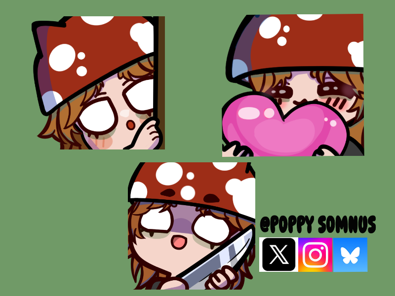 PoppySomnus's tweet photo. Making more emotes for portfolio purposes so I had to do @dexbonus since their vtuber is so cute. https://t.co/X38BHVo7Ji