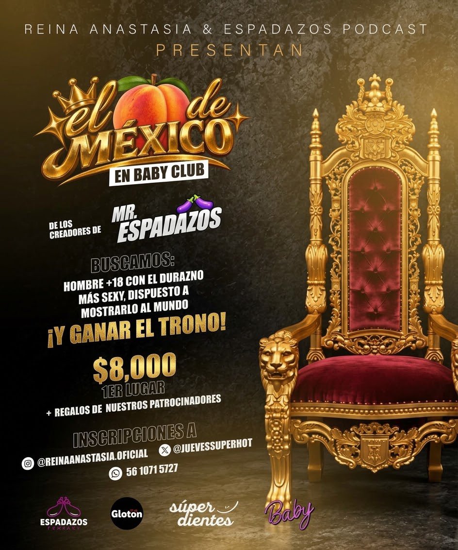 JuevesSuperHot's tweet photo. De los creadores de MR. ESPADAZOS 🍆 … llega EL 🍑 DE MÉXICO! 

BUSCAMOS AL MÁS NALGÓN para que ocupe el trono de MÉXICO 🇲🇽 

Premios 
$8000 primer lugar 
$3000 segundo lugar 

INSCRIPCIONES ABIERTAS 🍑🍑🍑 https://t.co/eLSdLx2OXT
