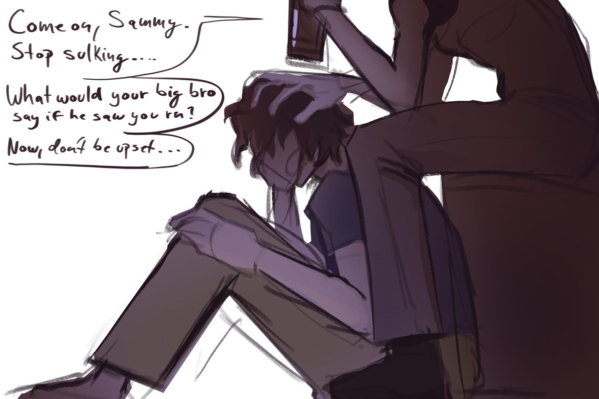 keepurpl's tweet photo. Sam &amp; Ruby evenings while dean was in hell doodle…. (samruby?) https://t.co/SB90FrJTqu