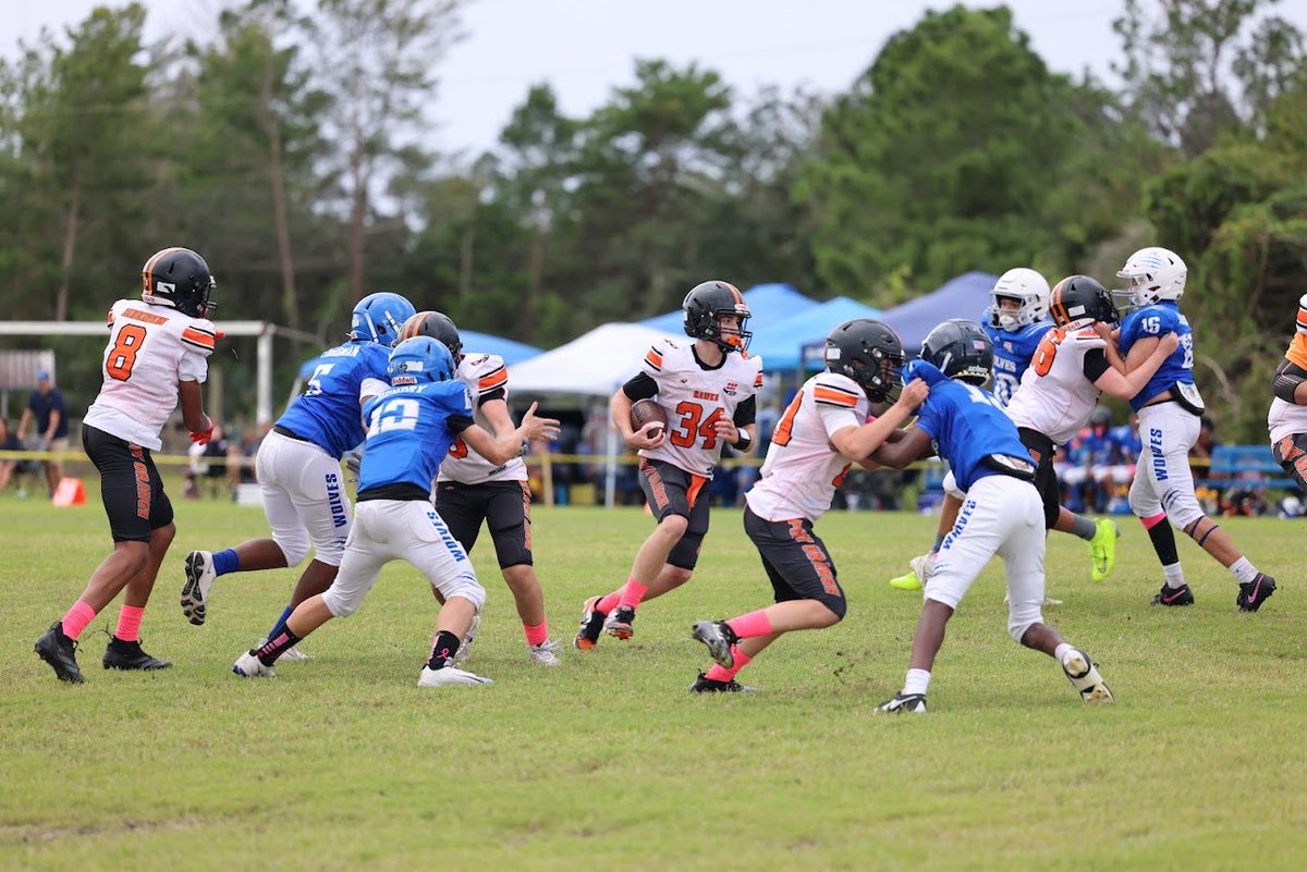 Teagan_Fowler_'s tweet photo. Teagan and his teammates improved to 7-1 today with a win over Deltona. Go Hawks! Go Teagan! 🏈🦅 https://t.co/n5QW6tUgwU