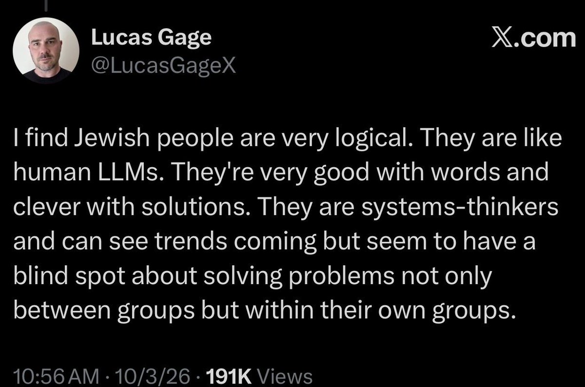 VyprCEO's tweet photo. The jews had him SWATTED 9 times in a single week and canceled him on every platform. Now he claims they are the most logical people.

In case anything happens to my account, a few large accounts on X now have the Lucas Gage files that will prove he doesn’t believe his own words. https://t.co/ZbexCYeuig