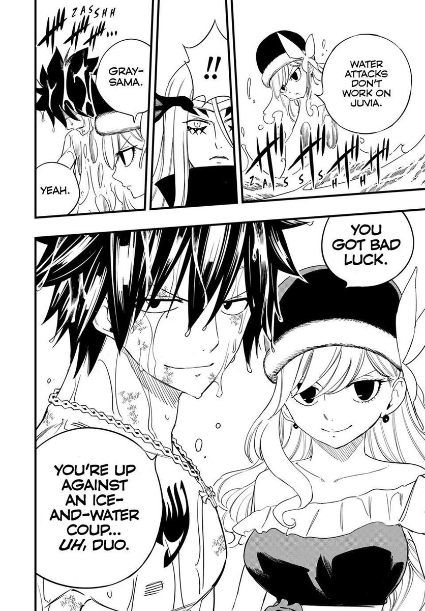 Worthlessbakaaa's tweet photo. Mind you Juvia used waterbody to get them out of Anchor's maguc, USED his magic to maneuver around and used it to damage him. Juvia used quick thinking break the chains that was gonna kill her + faked her death THEN straight overrode Anchor's Primal Azure. She is busted. 😭 https://t.co/JrQqlalWvZ