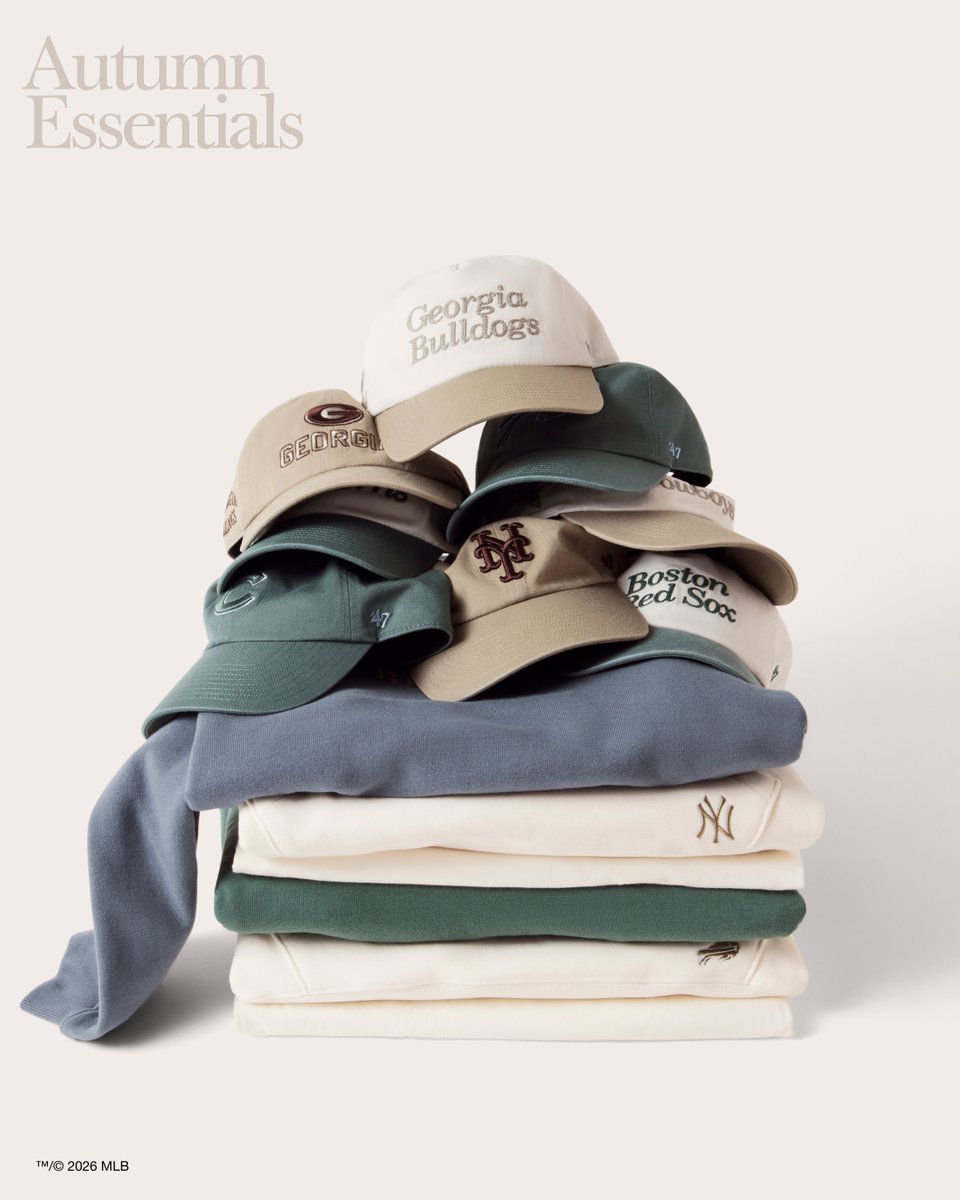 47's tweet photo. Autumn Essentials. For game day and every day in between.

Explore the collection: https://t.co/sxFW7oqzYW https://t.co/K38sT0tvll