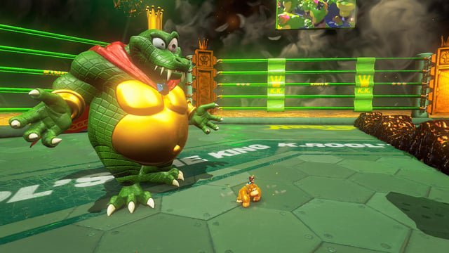 Dazmyy's tweet photo. @pianokantart Just like in donkey kong bananaza King k rool was also gigantic https://t.co/NovEPDBrc9