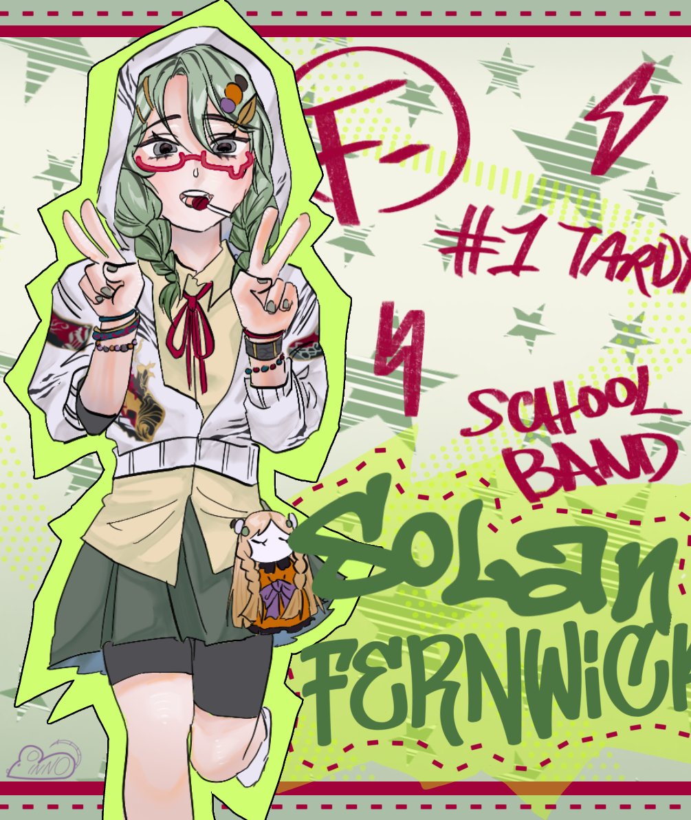 PinnotheRAT's tweet photo. Schoolgirl Sontaris because I said so 🙂‍↕️ 1/5 
Solan first!!
#FernArt https://t.co/64LxTFEGGT