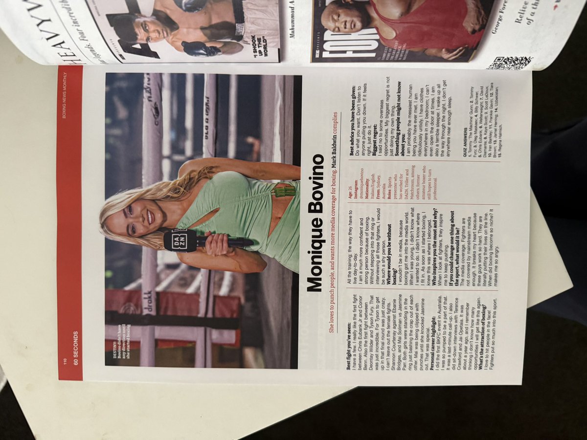 MoniqueBovino's tweet photo. Published in Boxing News in the UK😜 https://t.co/wJyk0Uf16K