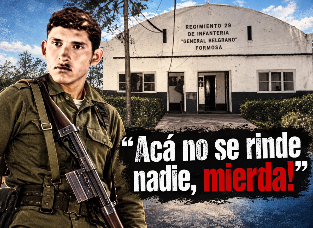 Justicia_y_C's tweet photo. En la calurosa siesta del 05/10/75  70 montoneros atacaron el Reg de Infantería Mecanizada 29 de Formosa. Intimaron al cuartelero Hermindo Luna -"Rendite negro, que la cosa no es con vos" -"Acá no se rinde nadie, mierda!" sonó como un trueno y alertó a los demás. Fue asesinado https://t.co/xTAb22XPlm