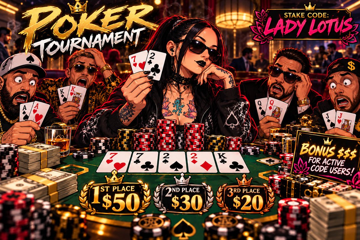 LadyLotusKick's tweet photo. 1st Community Poker Tournament Down! All Winners Paid!!! Thank you all for joining it! It was an awesome turnout! CONGRATS TO ALL THE WINNERS! 1st Place took a $50 Win, 2nd Place took a $30 Win + $10 for being active on code LadyLotus!, 3rd took a $20 win! PLUS  we had 2 $20 Bounties won!   I look forward to more of these with the community! I love you all! Code LadyLotus on Stake!!! https://t.co/knFwF2j5kz  https://t.co/DMVxsybIuc @stake @StakeAngels @Stake_Angels @kick @kickcommunity @KickPartner @poker_now_club
