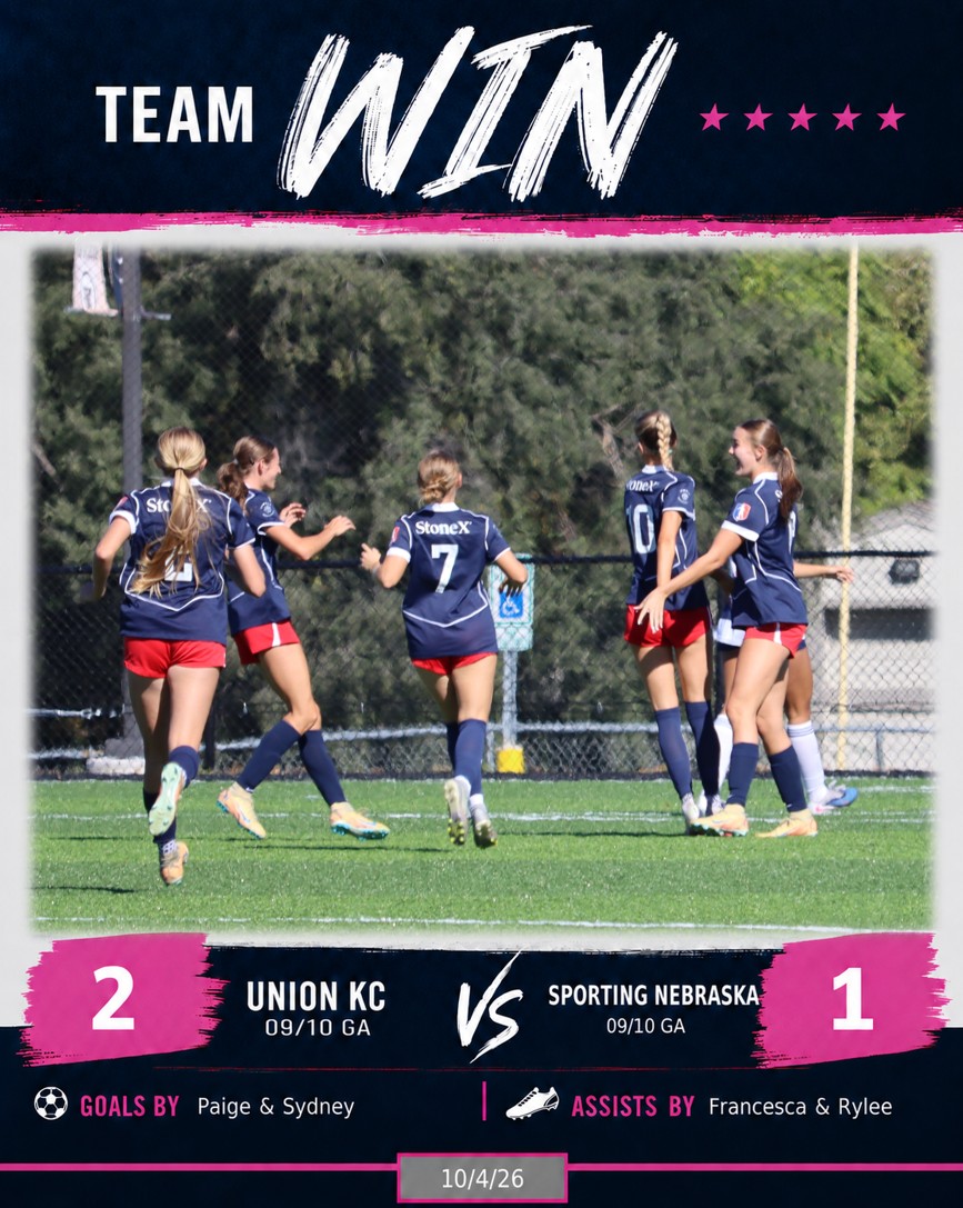 Unionkc2028ga's tweet photo. SIX POINT WEEKEND! What a battle it was!

2-1 W against Sporting Nebraska

Goals By: Paige &amp; Sydney
Assists By: Rylee &amp; Fran
MVP: Brooke &amp; Avery

@unionkcGA @GAcademyLeague @ImCollegeSoccer @ImYouthSoccer @PrepSoccer @TheSoccerWire @TopDrawerSoccer https://t.co/AgmheXs7f5