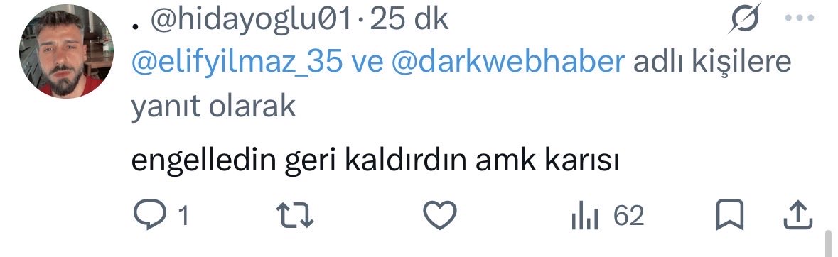 nomadhsn's tweet photo. @elifyilmaz_35 @hidayoglu01 @darkwebhaber Ettiği küfürün ekran görüntüsü bu da silerse filan diye ekledim buraya https://t.co/qyMdMW77cg