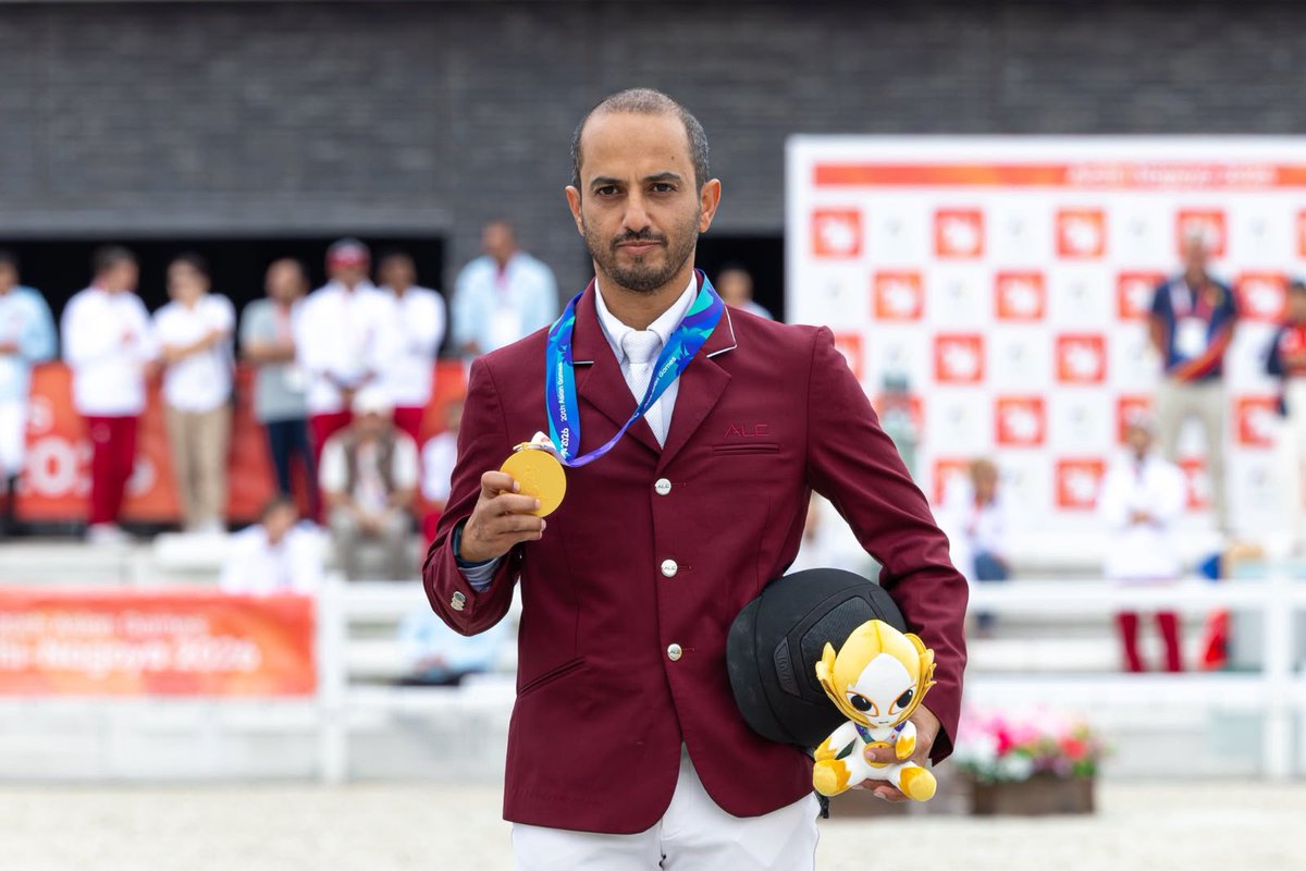 QNAEnglish's tweet photo. 20th #Asian_Games Aichi-Nagoya 2026:
Gold and Bronze for Team #Qatar Equestrian on Final Day of Aichi-Nagoya 2026
#QNA_Sports
https://t.co/nKVnYXkSdD https://t.co/kc8ETMW6RA