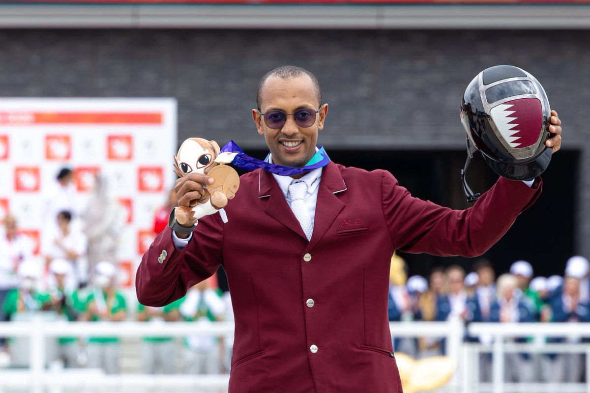 QNAEnglish's tweet photo. 20th #Asian_Games Aichi-Nagoya 2026:
Gold and Bronze for Team #Qatar Equestrian on Final Day of Aichi-Nagoya 2026
#QNA_Sports
https://t.co/nKVnYXkSdD https://t.co/kc8ETMW6RA