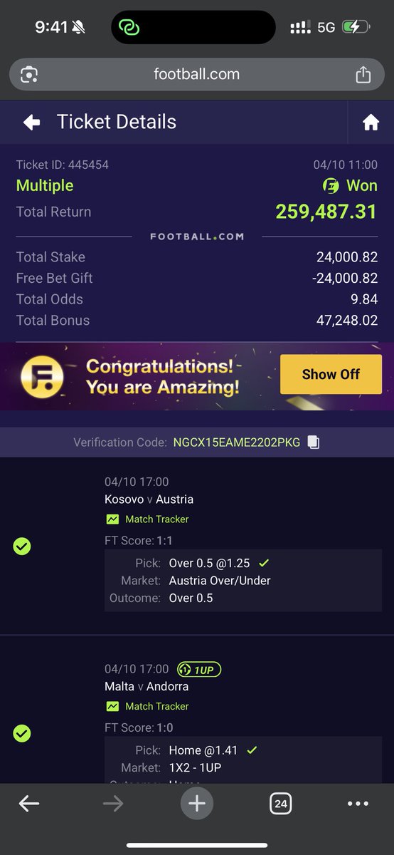 1snipperpunter's tweet photo. 10 odds WON !!!! 
✅✅✅✅✅✅✅✅✅
🎉🎉🎉🎉🎉🎉🎉🎉🎉
🎉🎉🎉🎉🎉🎉🎉🎉🎉
￼￼✅✅✅✅✅✅✅✅✅ https://t.co/iHMndyGbqj