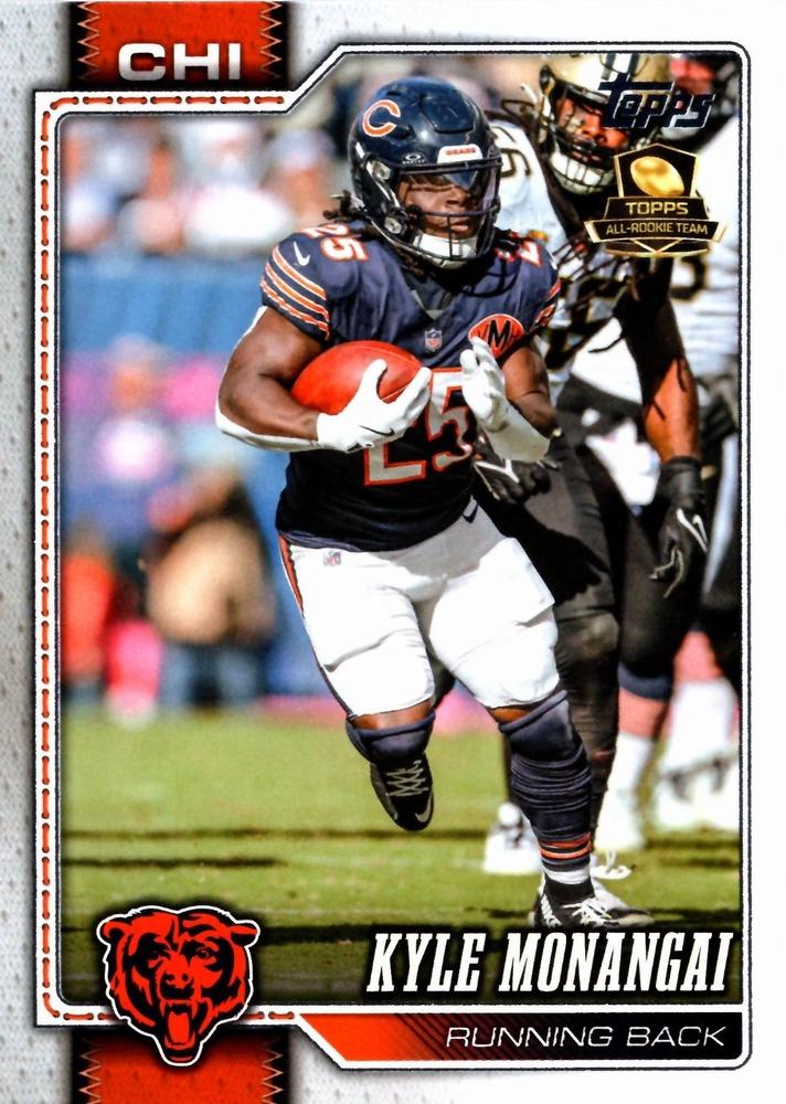 GameDatedCubs's tweet photo. 🚨Another Game Dated Bears Takeover🚨

Bears Win!

Let's take a look at today's player of the game Kyle Monangai and his 2026 Topps Flagship base card, #
33.

On October 19, 2025, Monangai rushed for 81 yards and a touchdown and caught 2 passes for another 13 yards in a 26-14 win over the Saints at Soldier Field.

📸- Kamil Krzaczynski