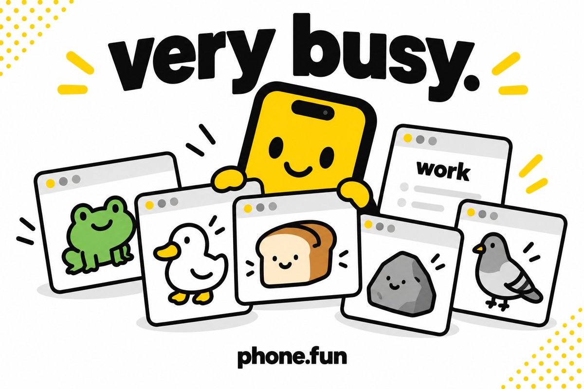 phonedotfun's tweet photo. 17 tabs open. one of them is work.

the other 16 are apparently “research” for your next launch. https://t.co/V6jiMR8JYs