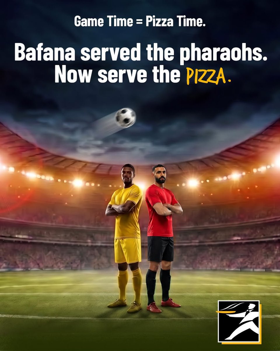 DebonairsPizza's tweet photo. Bafana did their thing in Egypt. The Pharaohs got a taste of Mzansi. Add some flavour to the victory. 

Download the Debonairs Pizza App, get your order in and celebrate with your squad.

Game Time = Pizza Time 

#DebonairsPizza #TrySomethingAmazing
#GameTimePizzaTime https://t.co/5y0AZ6Tmif