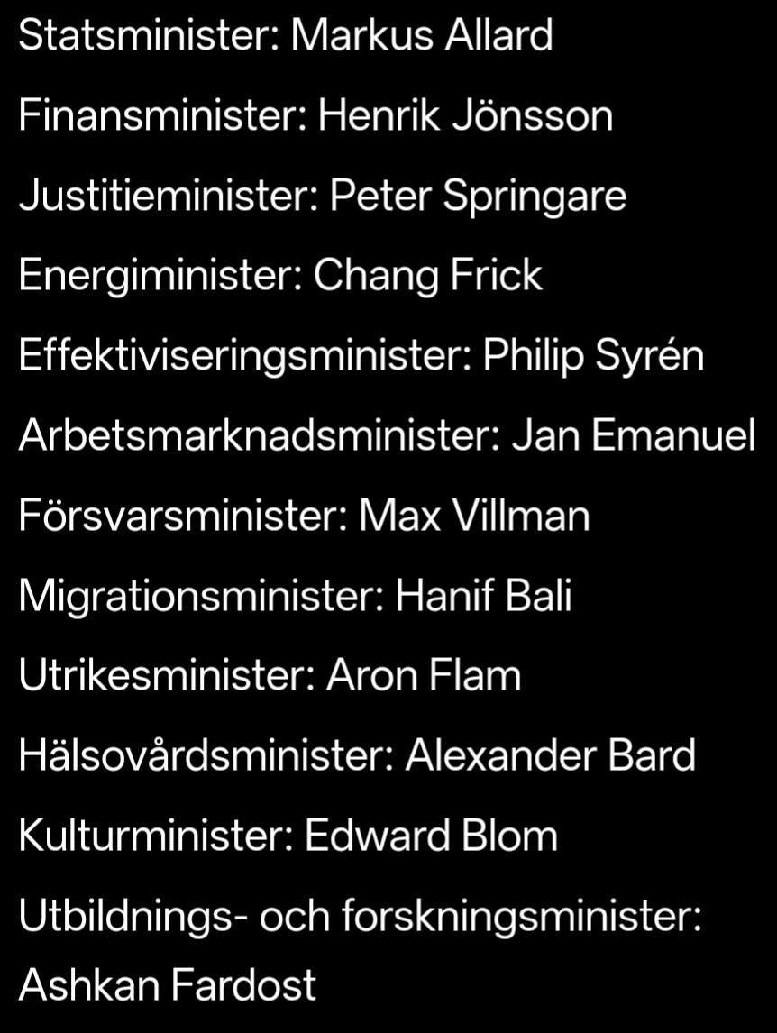 TTorrkulla's tweet photo. Jag har löst regeringsbildningen!
#markusallard #henrikjönsson #peterspringare #changfrick #philipsyren #janemanuel #maxvillman #hanifbali #aronflam #alexanderbard #edwardblom #ashkanfardost https://t.co/kovMXhk2nD