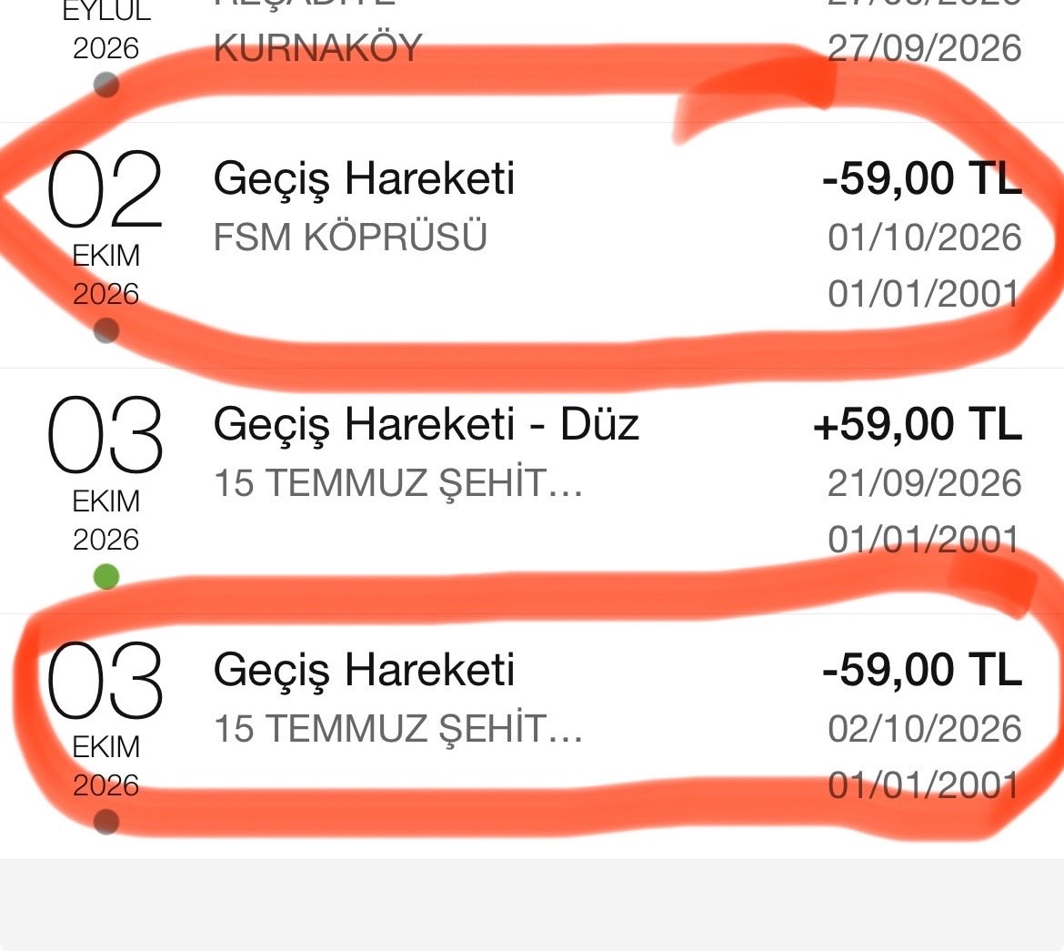 ekremu81's tweet photo. @UABakanligi Geçmediğimiz halde FSM ve 15 Temmuz köprülerinden geçtik diye HGS lerimizden ücret alınıyor. Daha önce de olmuştu. Bunun acil olarak araştırılmasını talep ediyorum. Aracım hafta içi park halinde ve kamera kaydı mevcut. Acil bir denetleme yapılmalı https://t.co/aPy5FiLz27