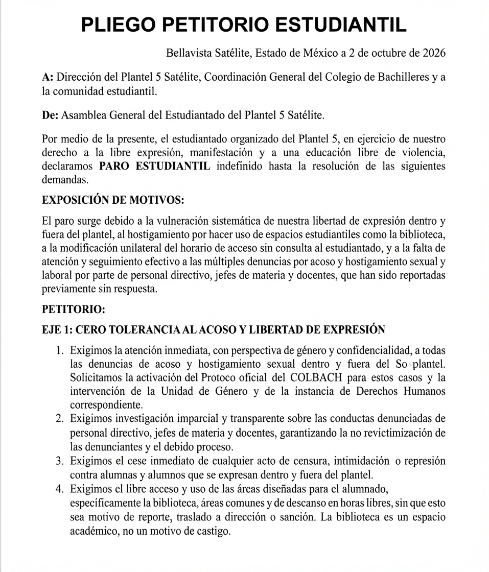 MxEnContexto's tweet photo. 🚨 DENUNCIA PÚBLICA  COLEGIO DE BACHILLERES 5 SATÉLITE. después del ataque del 2 de octubre.
#bachilleres5 #satelite #edomex #sep #denuncia #niunamas 
@claudia_shein @OHarfuch  @mario_delgado1 @FiscaliaEdomex   @FGRMexico  @fiscaliageneraldelar @rosaicela_  @ErnestinaGodoy_ https://t.co/uw2YLI5rLX