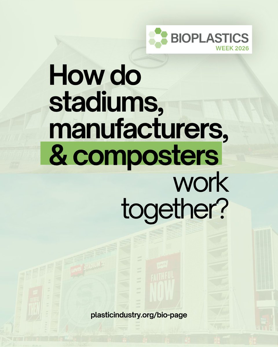 PLASTICS_US's tweet photo. What happens when stadiums, bioplastics manufacturers, composters, and foodservice providers work together? A hot dog tray becomes compost instead of waste.

@LevisStadium, @MBStadium, and others are proving closed-loop systems work in practice, not just in theory.

#BioplasticsWeek #Bioplastics