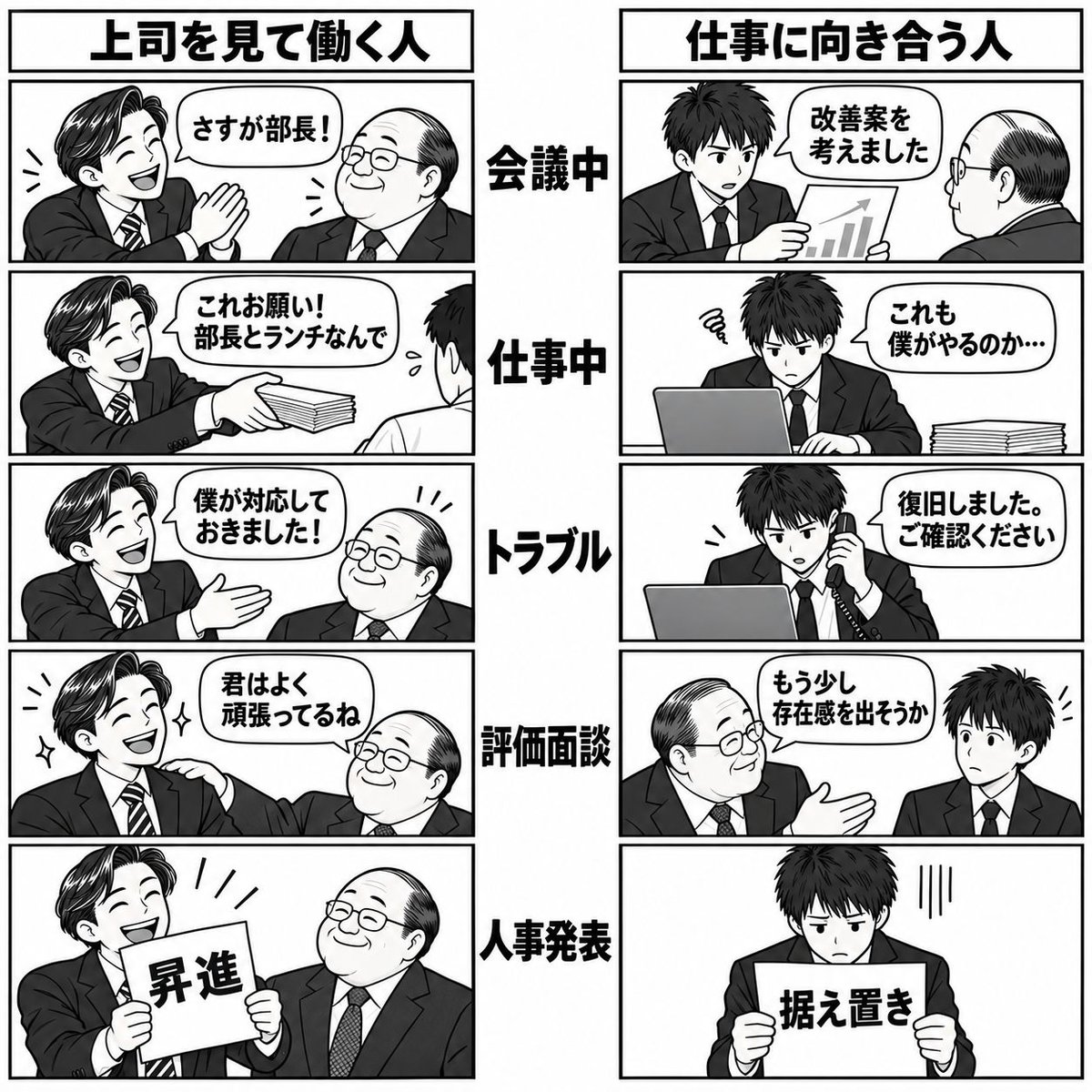 happyyoshigi's tweet photo. マジで許せない…。
日本企業で、出世する人。 https://t.co/vX71bFOwah