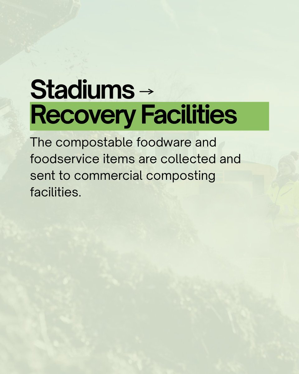 PLASTICS_US's tweet photo. What happens when stadiums, bioplastics manufacturers, composters, and foodservice providers work together? A hot dog tray becomes compost instead of waste.

@LevisStadium, @MBStadium, and others are proving closed-loop systems work in practice, not just in theory.

#BioplasticsWeek #Bioplastics