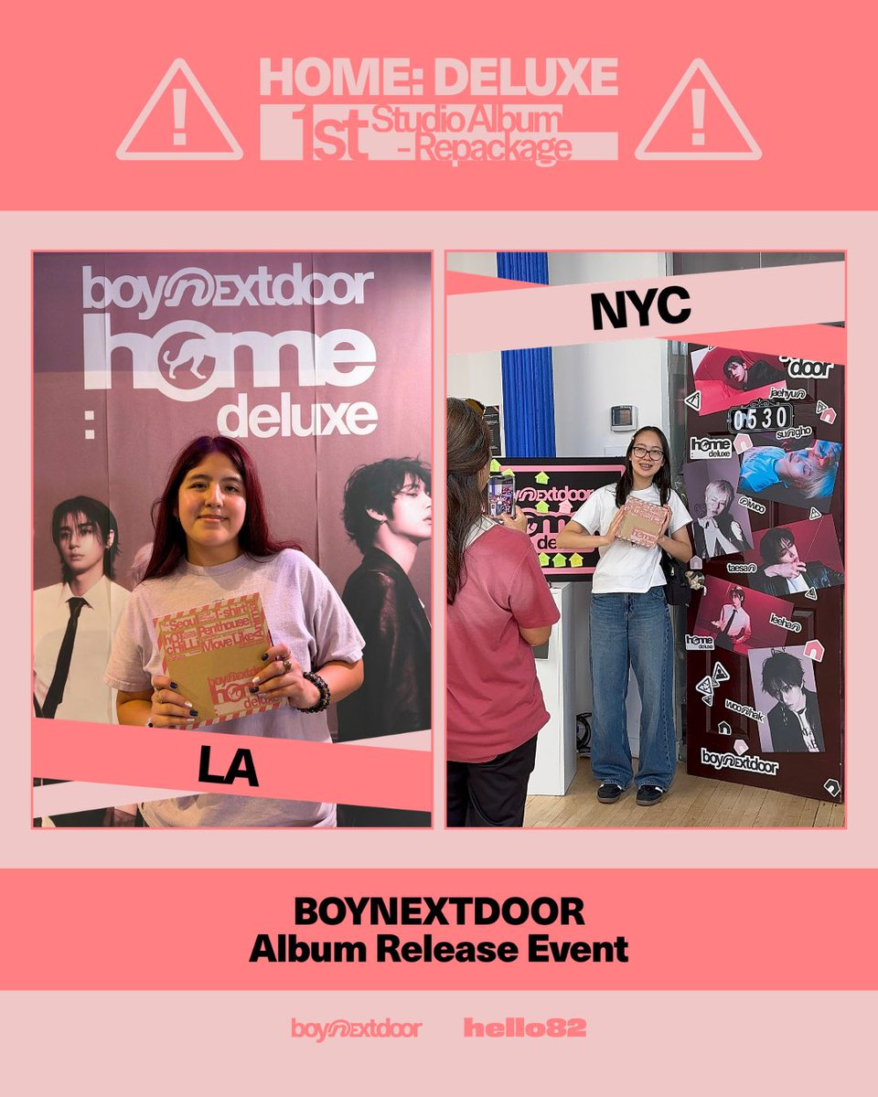 hello82official's tweet photo. ONEDOOR! Please stay with us for the LAST DAY of the BOYNEXTDOOR Album Release Event!
Enjoy Exclusive Albums, Activities, and more before these ANIMALs go HOME!

🏠 10/2 - 10/4 | Hours may differ
📍 @hello82LA
📍 @hello82NYC
📍 @hello82ATLANTA
📍 @hello82SANDIEGO
📍 @hello82DALLAS

@BOYNEXTDOOR_KOZ
#BOYNEXTDOOR #보이넥스트도어 #BND #HOME_DELUXE #hello82 #hello82LA #hello82NYC #hello82ATLANTA #hello82SANDIEGO #hello82DALLAS