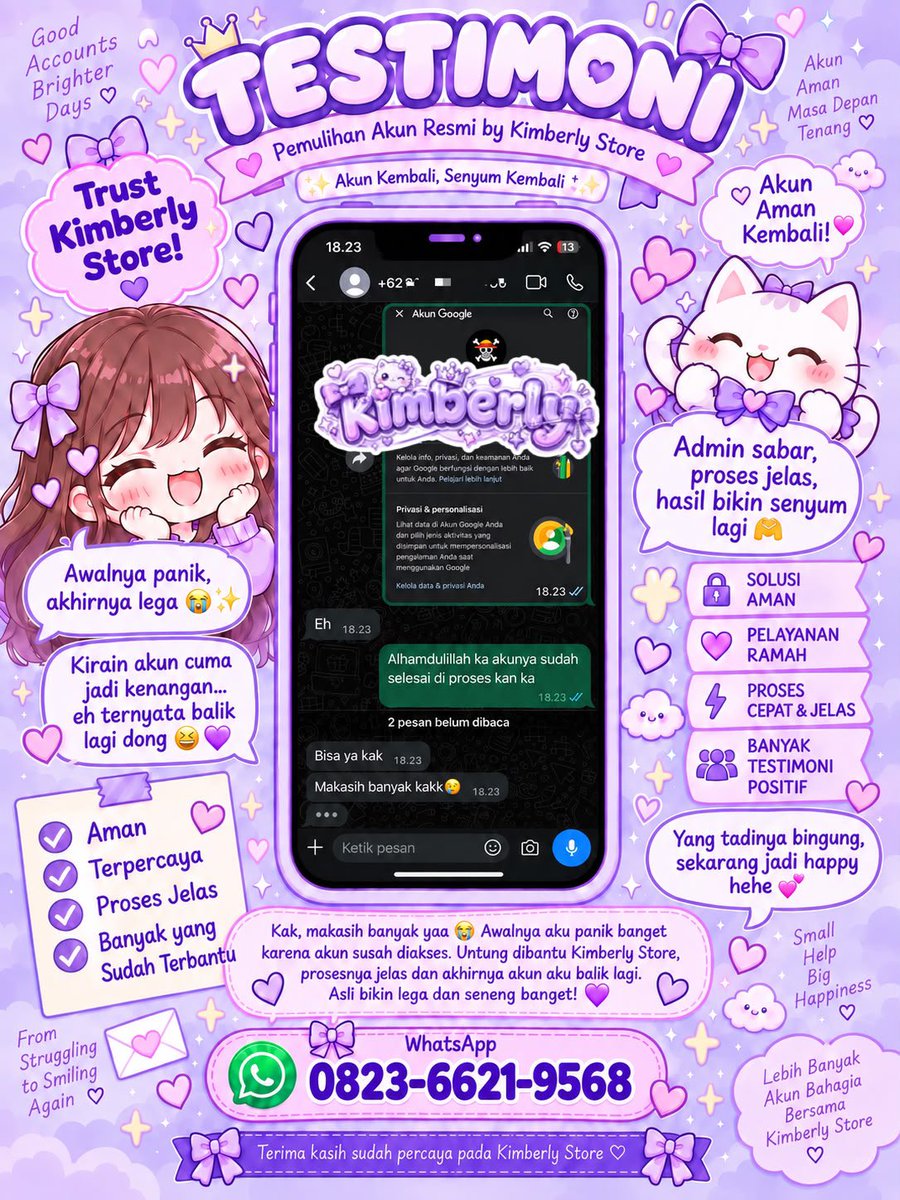 xiacve's tweet photo. JASA PEMULIHAN AKUN/DELETE AKUN, BERGARANSI RESMI GUYSS

KENDALA ACOUNT
•PULIHKAN CHT WA LAMA
•JASA SADAP WA/IG
•LUPA PASWORD &amp; LUPA DATA2
•JASA HAPUS AKUN ALL SOSMED
•JASA PULIHKAN AKUN ALL GAME
GOGGLE ,GMAIL,INSTAGRAM,TWITER, FB,TIKTOK,DLL

Fast WA di BIO Yaa… https://t.co/64guRYeRKW