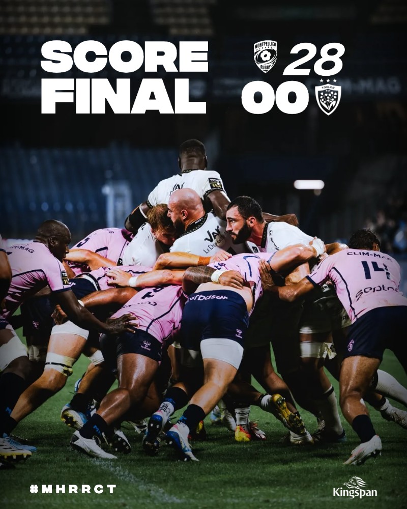 RCTofficiel's tweet photo. [⏱80'] 28-0
𝗙𝗜𝗡 𝗗𝗨 𝗠𝗔𝗧𝗖𝗛  ❌

Le RCT s’incline à la Mosson. https://t.co/UKvJxqGEZi