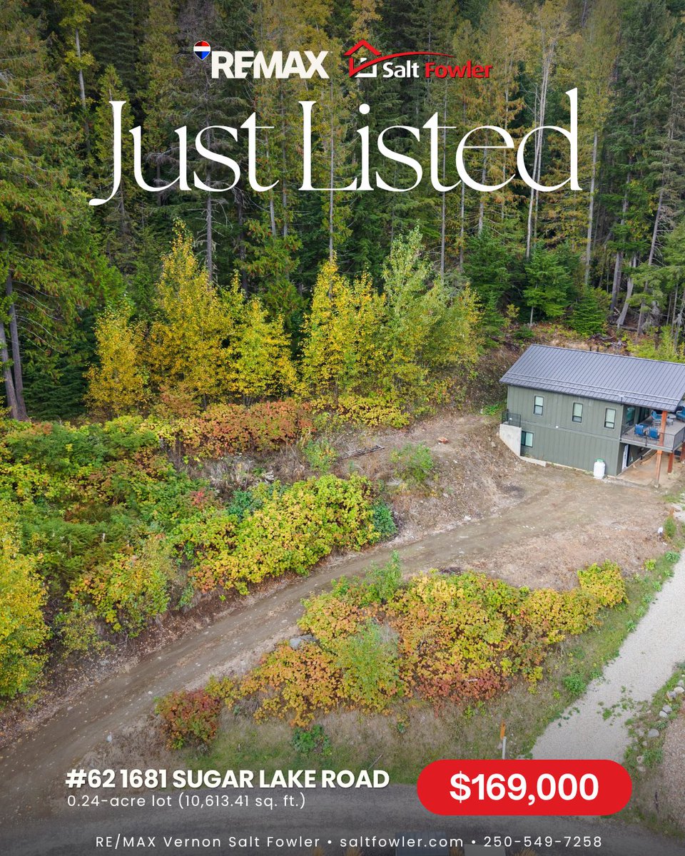 SaltFowlerBC's tweet photo. β¨ Lake-view 0.24-acre cabin lot tucked into the Monashee Mountains above Sugar Lake, offering an approachable entry into recreational ownership.
π 62 1681 Sugar Lake Road
π² $169,000
π 0.24-acre lot (10,613.41 sq. ft.)
#JustAddSalt #SaltFowler #RemaxVernon https://t.co/OD2NZc9dGj
