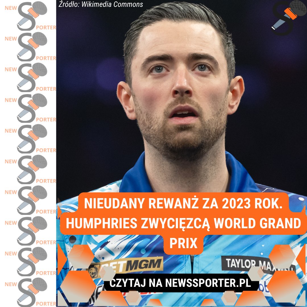 Newssporter's tweet photo. Trzy lata później ten sam rezulat
Luke Humphries został zwycięzcą World Grand Prix 2026. W finale pokonał Gerwyna Price'a 6:4 w setach.
Anglik wrócił z dalekiej podróży, bowiem przegrywał 0:3. "The Cool Hand" powróci na #2 w rankingu PDC
#łączynasdart #WorldGrandPrix https://t.co/QZhkoVX7po