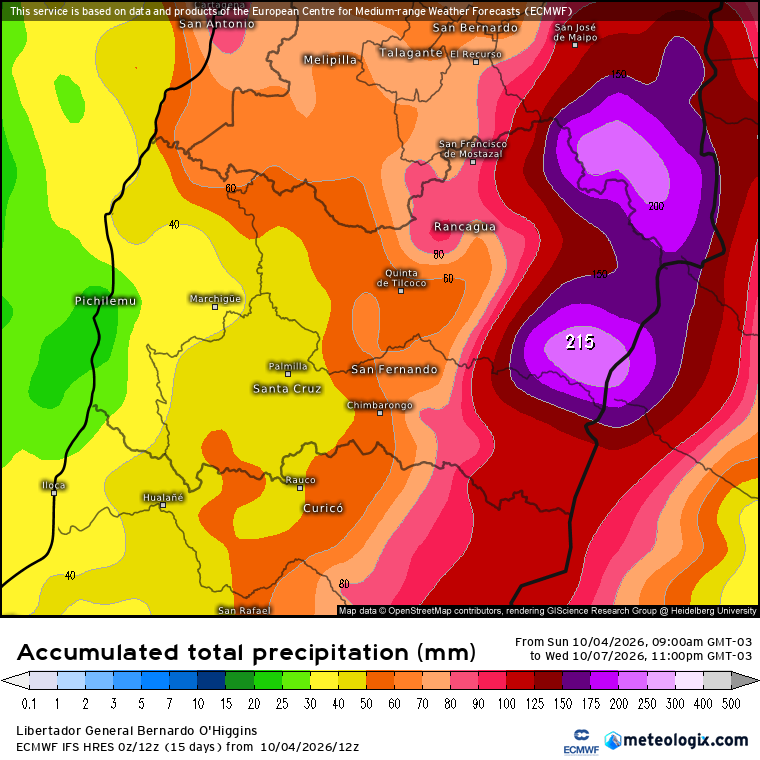 EdoWeatherman's tweet photo. Actualización alerta por lluvias anormales.

Un activo sistema frontal llega este lunes al continente, ocasionando chubascos entre sur de Coquimbo y Los Lagos, que se volverá lluvia, a ratos fuerte, el martes.
Es importante señalar que las recientes actualizaciones muestran discrepancia. Mientras el modelo norteamericano GFS coloca la mayor intensidad desde O'Higgins al sur, el europeo indica que lo más activo estará entre sur de Coquimbo y Maule. 
Los montos proyectados en promedio para la zona central se moverán entre 20-40 mm, mientras que en los sectores donde más agua caerá se proyectan sobre 50-70 mm. Existe la probabilidad que algunos sectores interiores de la zona central puedan superar los 80 mm.
Respecto al viento, será moderado de 40-60 km/hr, principalmente en costa.
Para la región de Coquimbo, la mayor cantidad de lluvia se dará en la parte sur e interior, con montos sobre 20-40 mm.
En relación a tormentas eléctricas, el miércoles 7 se espera la mayor probabilidad, en interior de la zona central y sur. Sin embargo, el jueves también se esperan probables tormentas eléctricas. Cuidado porque estarían acompañadas de granizadas.

La isoterma se moverá entre 2200-2800 msnm, lo que puede causar complicaciones.

Mañana actualizaré.